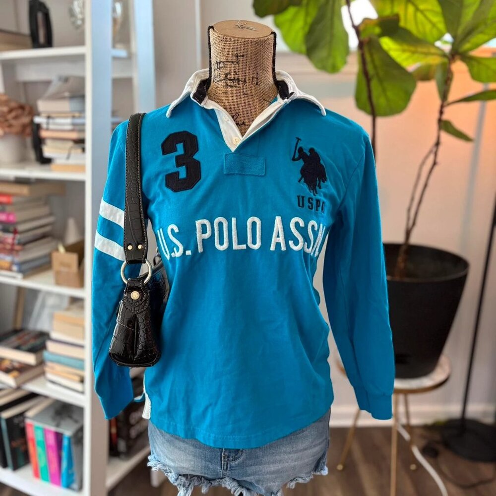 Blue Long Sleeve USPA Polo Shirt – Chief Keef Style